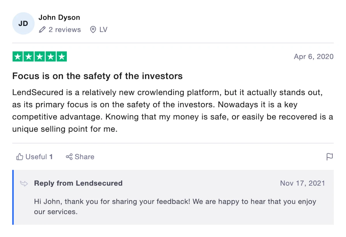 5 star LANDE review on Trustpilot