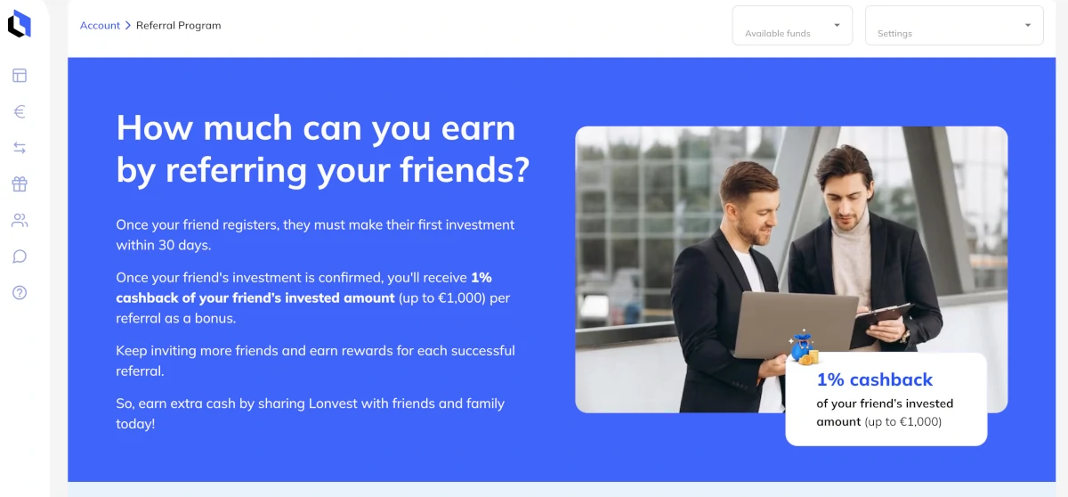 Lonvest referral program