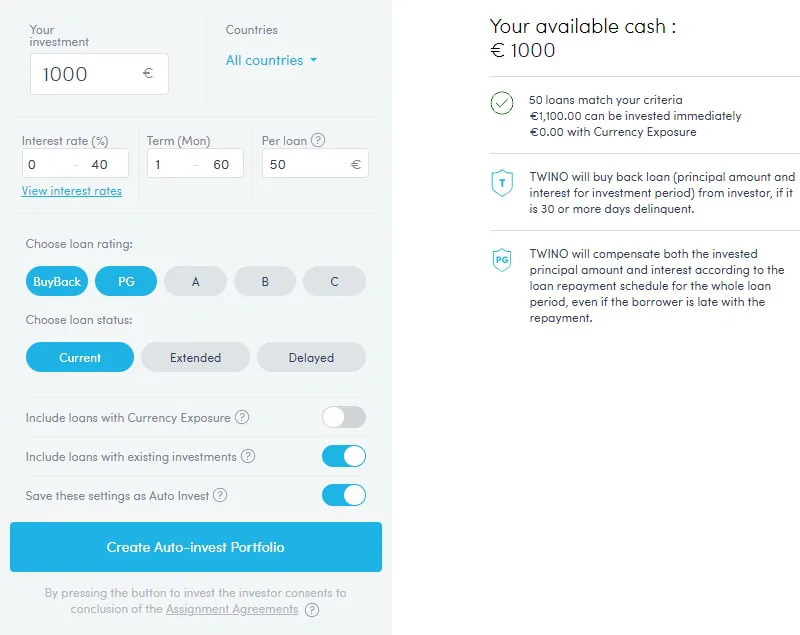 TWINO auto-invest